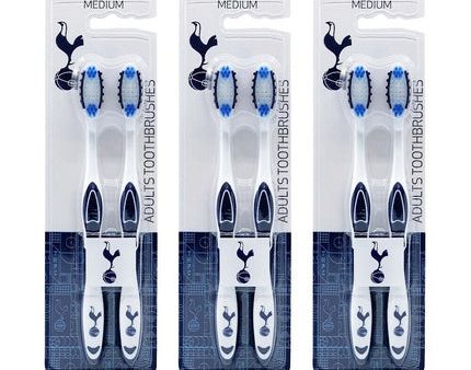 Tottenham Football Club Adults Medium Toothbrush Dental Teeth Oral Care - Pack of 6 For Sale