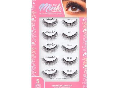 #27 - 5 Pair Pack Premium 3D Silk Mink False Lashes For Sale