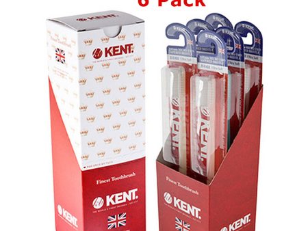 [KENT] Finest Soft Toothbrush Pack of 6 - Micro Thin Bristles, Anti-bacterial, BPA Free for Sensitive Gums and Teeth Fashion