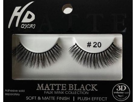 #20 HD Matte Black 3D Faux Mink Lashes For Sale