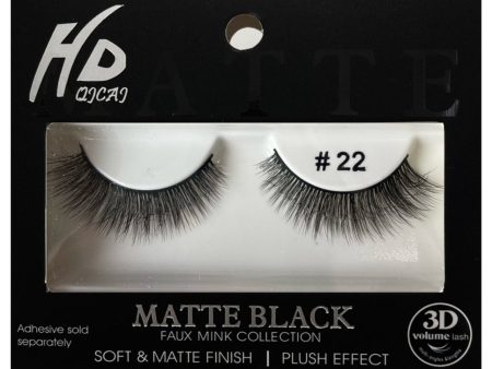 #22 HD Matte Black 3D Faux Mink Lashes on Sale