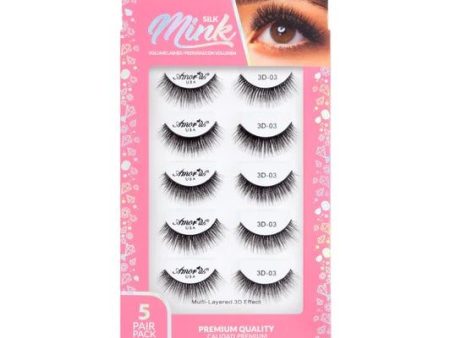 #03 - 5 Pair Pack Premium 3D Silk Mink False Lashes Supply