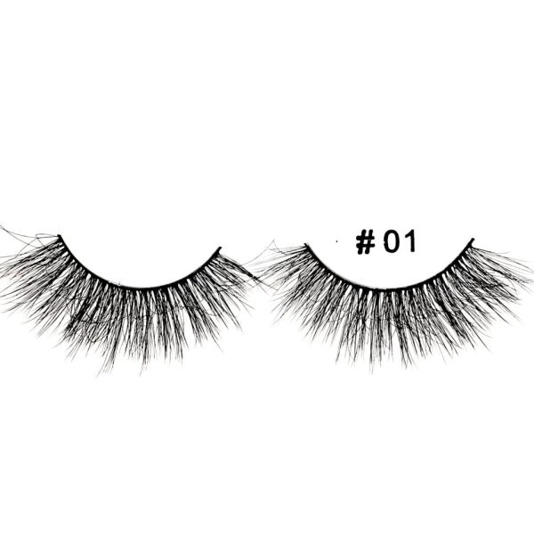 #01 HD Matte Black 3D Faux Mink Lashes Supply