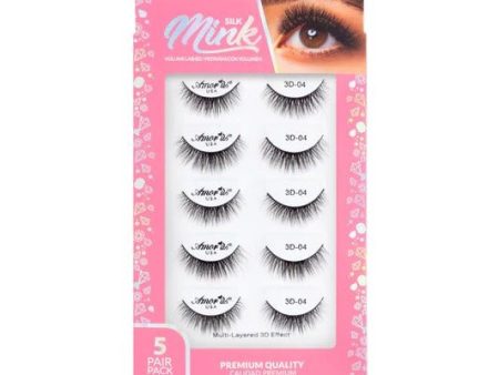 #04 - 5 Pair Pack Premium 3D Silk Mink False Lashes Discount