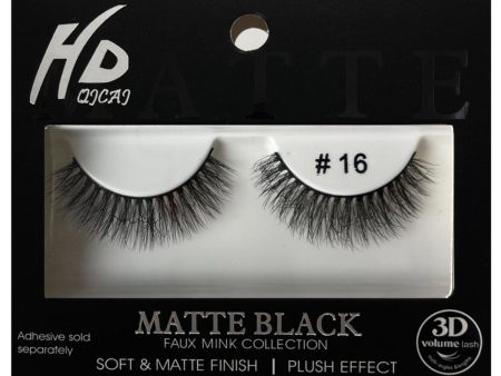 #16 HD Matte Black 3D Faux Mink Lashes on Sale