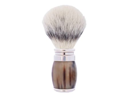 Plisson 1808 Horn and Palladium Finish & High Mountain White Fibre Shaving Brush Fashion