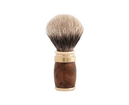 Plisson 1808 Thuja Wood & Gold Genuine Badger Shaving Brush Sale