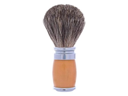 Plisson 1808 Andean Boxwood and Chrome Finish Russian Gray Genuine Badger Shaving Brush - Joris Online Hot Sale