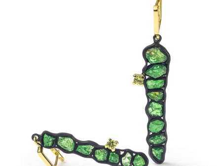 German Kabirski Sombre Rough Tsavorite and Peridot Earrings Online Hot Sale