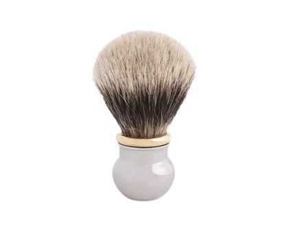 Plisson 1808 Solid Brass Pure Genuine Badger, Gold & Palladium Finish Shaving Brush Supply