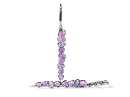 German Kabirski Syrah Rough Pink Sapphire  Earrings Hot on Sale