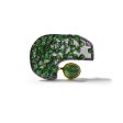 German Kabirski Gerad Green Fluorite and Rough Chrome Diopside Brooch on Sale