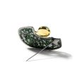 German Kabirski Gerad Green Fluorite and Rough Chrome Diopside Brooch on Sale