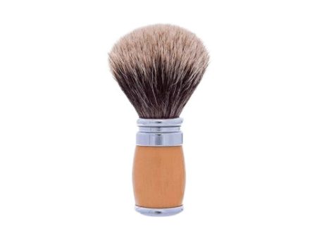 Plisson 1808 Andean Boxwood and Chrome Joris Genuine Badger Shaving Brush - European Gray Online Hot Sale