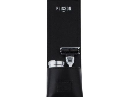 Plisson 1808 Travel Shaving Set in Leather Case Supply