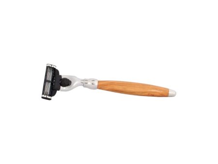 Plisson 1808 Olive Wood and Chrome Finish Mach3 Razor Discount