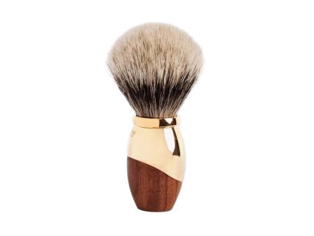 Plisson 1808 Walnut & Gold Genuine Badger Shaving Brush For Discount