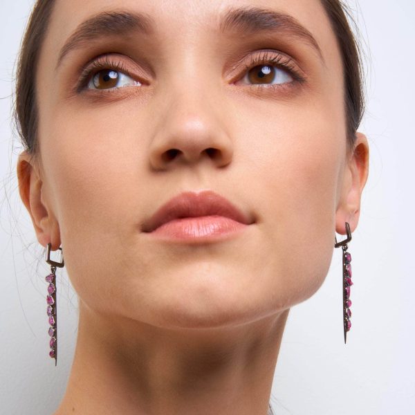 German Kabirski Dahlia Rough Ruby Earrings Online Sale