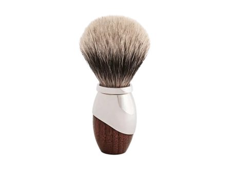 Plisson 1808 Walnut & Palladium Genuine Badger Shaving Brush Online Sale