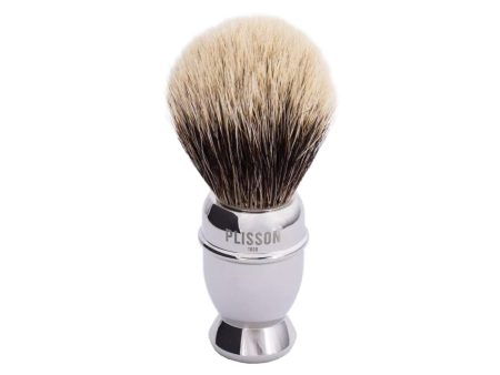 Plisson 1808 Antique Brass Handle & European Gray Genuine Badger Shaving Brush For Discount