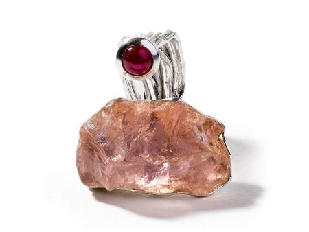 German Kabirski Aepy Rose Quartz and Pink Tourmaline Ring For Discount