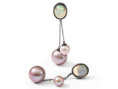 German Kabirski Bolla White Opal and Purple Pearl Earrings Online Sale