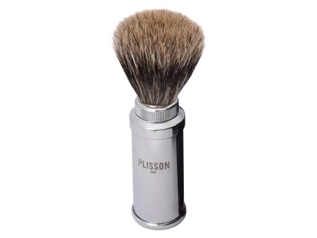 Plisson 1808 Chrome Travel Genuine Badger Shaving Brush on Sale