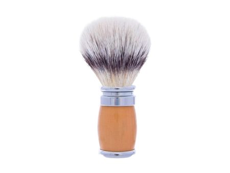 Plisson 1808 Andean Boxwood and Chrome Finish Shaving Brush -  High Mountain White - Fibre - Joris Online now