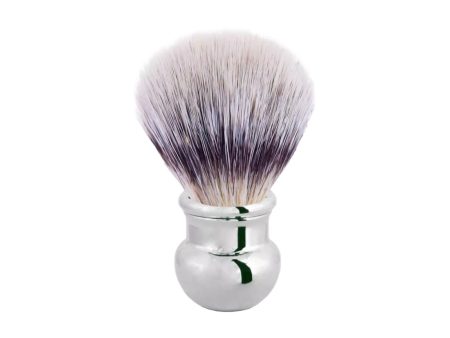 Plisson 1808 Palladium Finish  High Mountain White  Fibre Shaving Brush - Boule Fashion