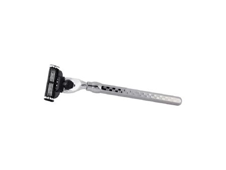 Plisson 1808 Solid Hexagonal Mach3 Razor with Palladium Finish - Tile Pattern Hot on Sale