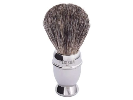 Plisson 1808 Antic Brass Handle & Russian Gray Genuine Badger Shaving Brush - Heritage Supply