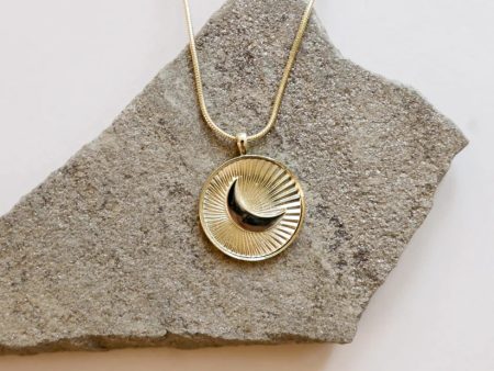 Crescent Moon Coin Necklace For Sale