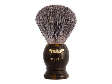 Plisson 1808 Tortoise-Shell Imitation Acetate Handle & Russian Gray Original Genuine Badger Shaving Brush Online now