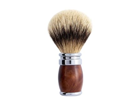 Plisson 1808 Thuja Wood and Chrome Finish & High Mountain White Badger Hair Fashion