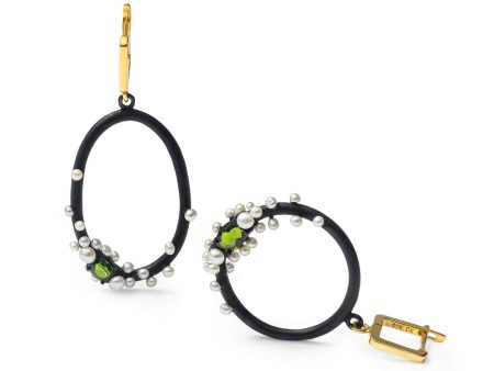 German Kabirski Rameau Chrome Diopside and Pearl Earrings Supply