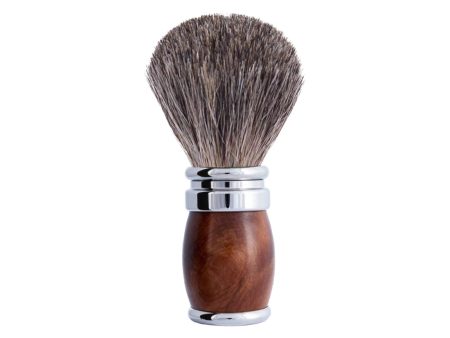 Plisson 1808 Thuja Wood and Chrome Finish & Russian Gray Genuine Badger Shaving Brush - Joris Hot on Sale