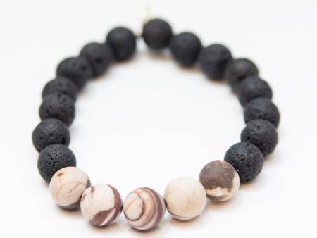 Lava + Brown Zebra Jasper Bracelet on Sale